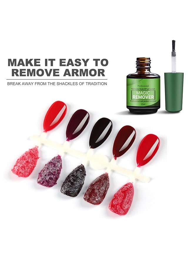بروفيشنال يزيل طلاء الأظافر الجل القابل للإزالة بالنقع، مزيل سحري، منتج احترافي لإزالة الأظافر، مزيل طلاء الجل للأظافر، إزالة احترافية لطلاء أظافر الجل، مزيل طلاء سريع وسهل في 2-3 دقائق، 15 مل - Image 4