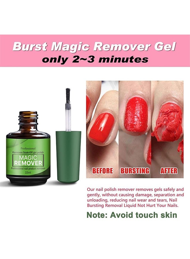 بروفيشنال يزيل طلاء الأظافر الجل القابل للإزالة بالنقع، مزيل سحري، منتج احترافي لإزالة الأظافر، مزيل طلاء الجل للأظافر، إزالة احترافية لطلاء أظافر الجل، مزيل طلاء سريع وسهل في 2-3 دقائق، 15 مل - Image 3