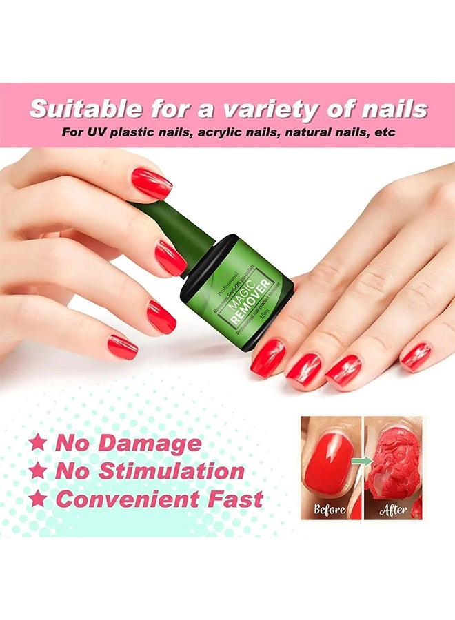 بروفيشنال يزيل طلاء الأظافر الجل القابل للإزالة بالنقع، مزيل سحري، منتج احترافي لإزالة الأظافر، مزيل طلاء الجل للأظافر، إزالة احترافية لطلاء أظافر الجل، مزيل طلاء سريع وسهل في 2-3 دقائق، 15 مل - Image 2