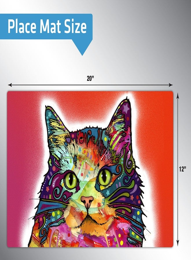 Drymate Pet Placemat, Dean Russo Designs, Dog Food Mat, Cat Food Mat, Zorb-Tech Anti Flow Technology for Surface Protection (USA Made) (12" x 20", Ragamuffin) - Image 3