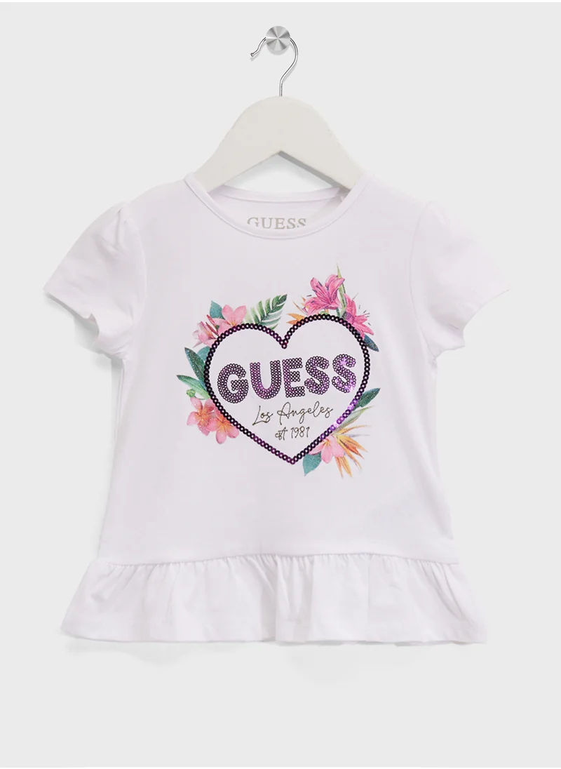 جس Kids Printed Crew Neck T-Shirt