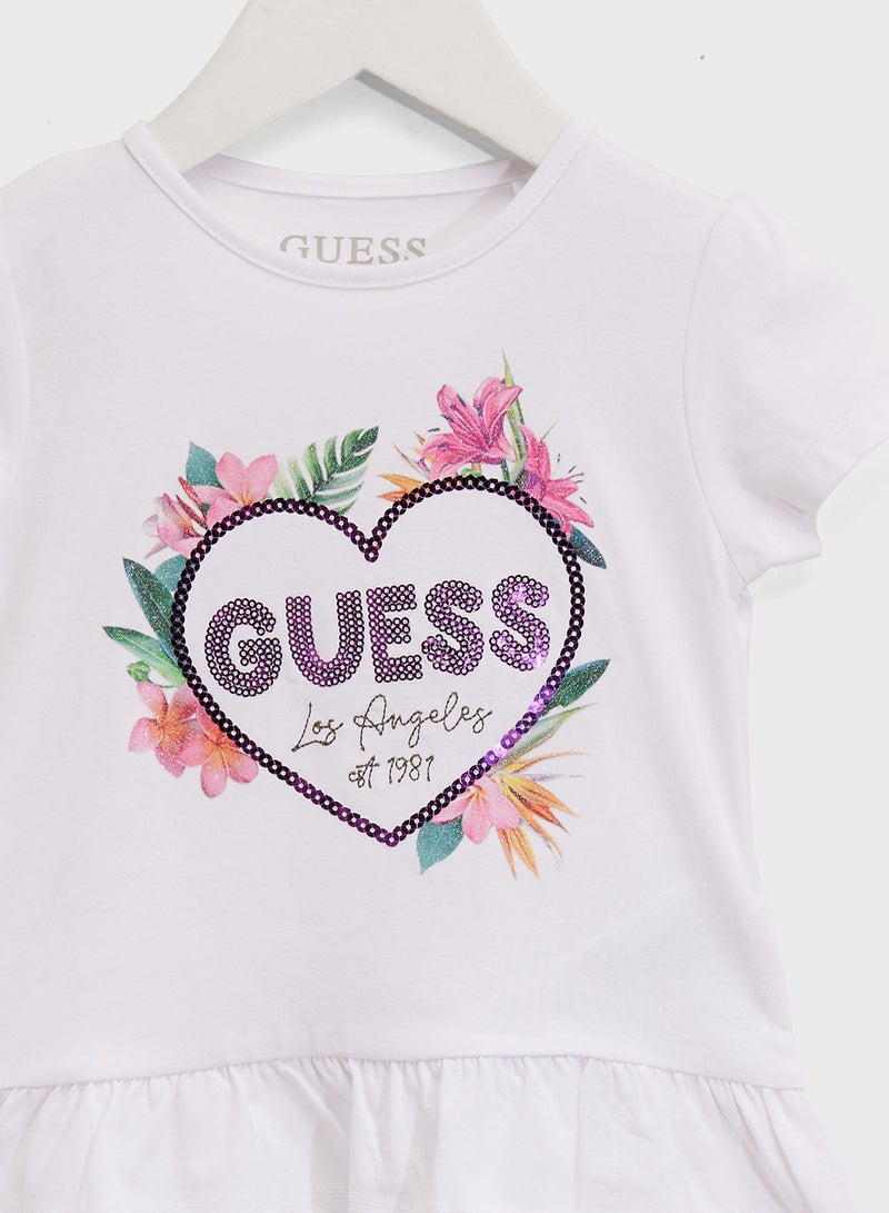 GUESS Kids Printed Crew Neck T-Shirt - Image 3