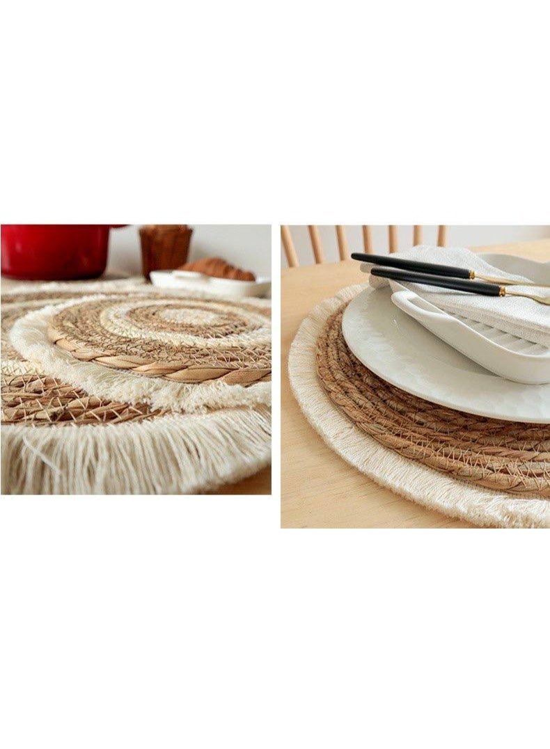 Wicker coaster with handmade fringes - Image 4