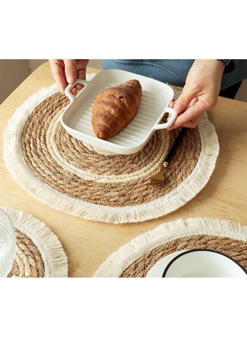 Wicker coaster with handmade fringes - Image 3