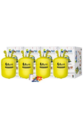 Standard Disposable Helium Party Kit - Pack of 4, Helium Tank for Balloons At Home