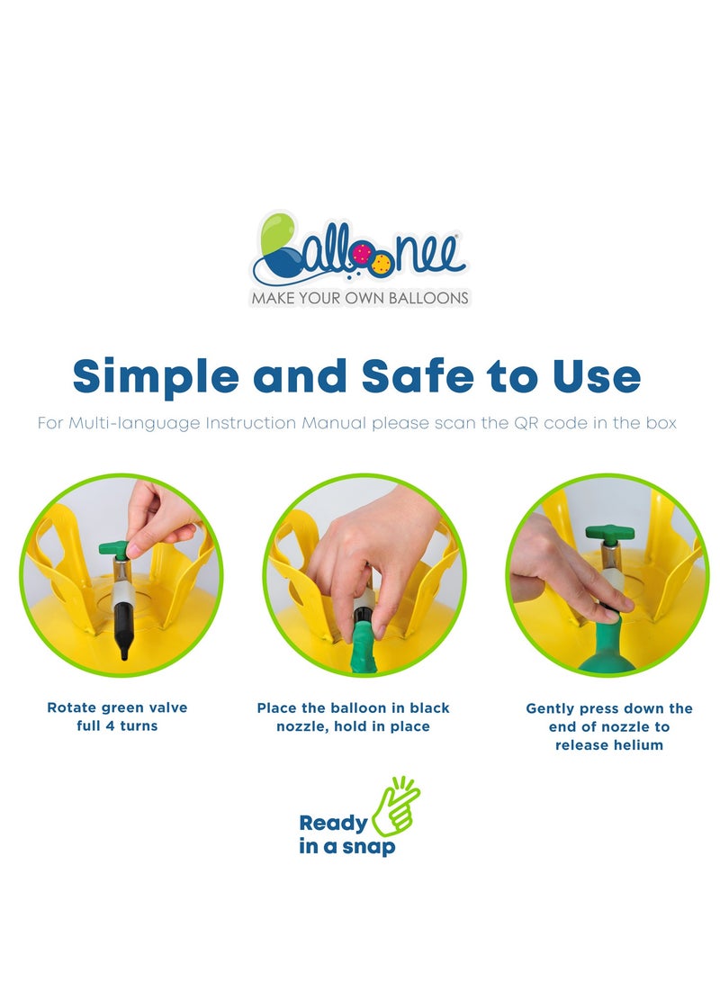 Balloonee Standard Disposable Helium Party Kit - Pack of 4, Helium Tank for Balloons At Home  - Image 4