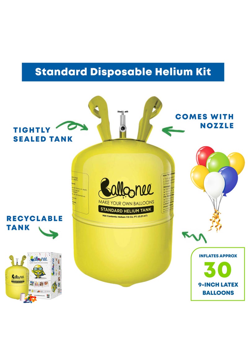 Balloonee Standard Disposable Helium Party Kit - Pack of 4, Helium Tank for Balloons At Home  - Image 3