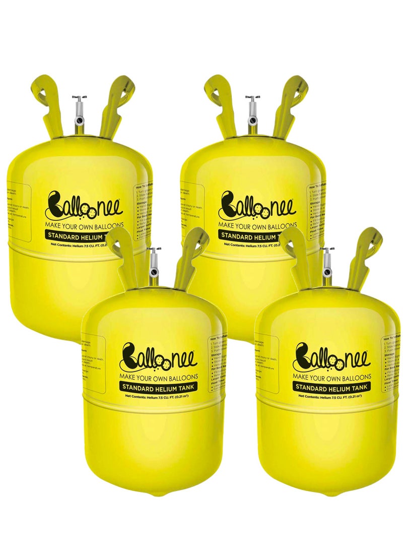 Balloonee Standard Disposable Helium Party Kit - Pack of 4, Helium Tank for Balloons At Home  - Image 2