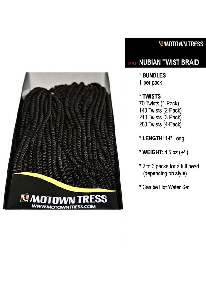 Motown Tress - (Nubian Twist Braid 2 Packs) Synthetic Braiding Hair In 1B - Image 1