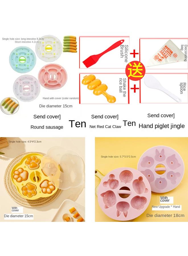 الأزرق جي دبليو كعكات الطعام على البخار للأطفال ، قوالب الطعام ، كعك أرز الأطفال ، نقانق الأطفال مقاومة لدرجات الحرارة العالية ، مجموعة كاملة من أدوات الخبز - Image 1