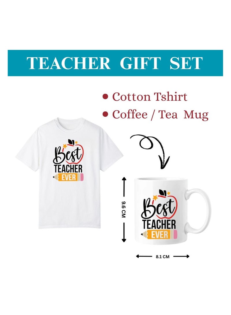 PRINTSHOP4ME Teachers Day T-Shirt And Ceramic Coffee Mug Combo–Thoughtful Gift Set For Teachers–Ideal For Women Educators–Appreciation Gift For Teacher’s Day,End Of Year Or Back To School  - Image 2