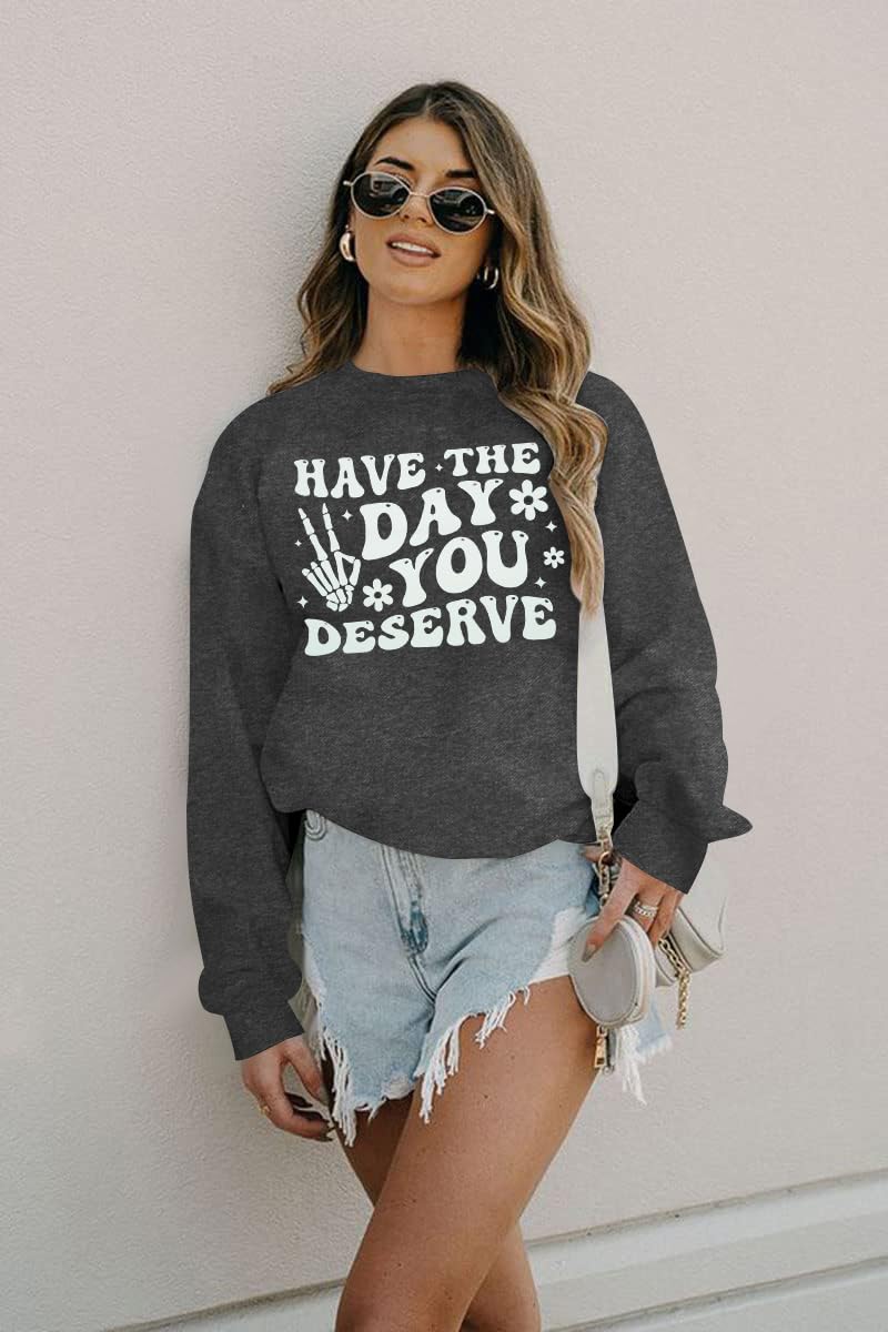 FASHGL Oversized Sweatshirt for Women Funny Saying Sweatshirts Casual Crewneck Pullover Fall Fashion Long Sleeve Shirt - Image 2