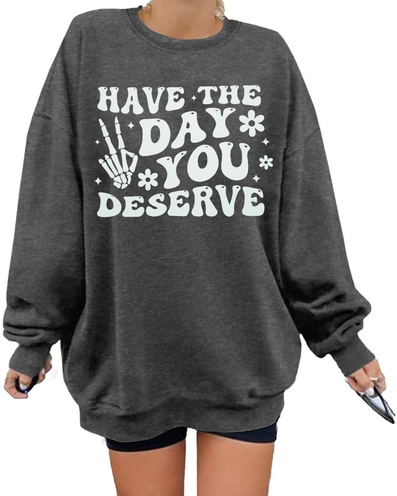 FASHGL Oversized Sweatshirt for Women Funny Saying Sweatshirts Casual Crewneck Pullover Fall Fashion Long Sleeve Shirt - Image 1