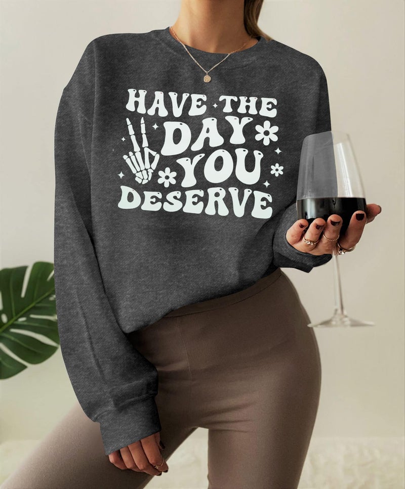 FASHGL Oversized Sweatshirt for Women Funny Saying Sweatshirts Casual Crewneck Pullover Fall Fashion Long Sleeve Shirt - Image 5