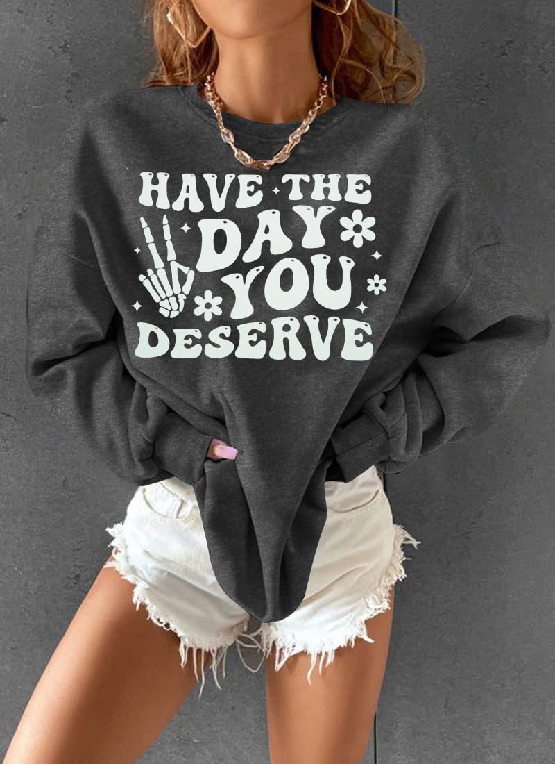 FASHGL Oversized Sweatshirt for Women Funny Saying Sweatshirts Casual Crewneck Pullover Fall Fashion Long Sleeve Shirt - Image 3