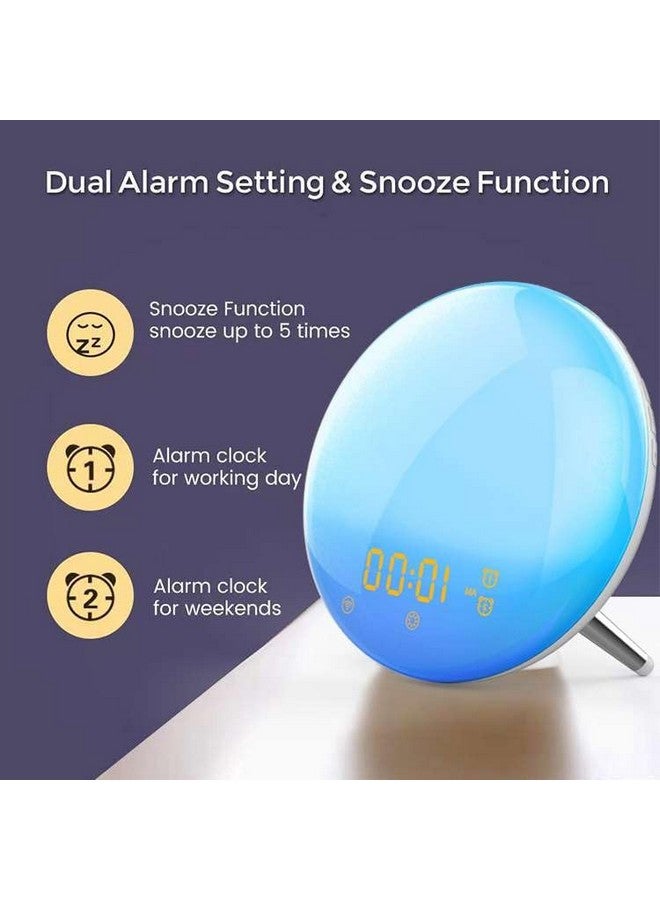 arcnics Polycarbonate-Smart Wifi Sunrise Wake Up Light With Alarm Clock For Bedroom/Bedside Table,Living Room With Fm Radio,Sunrise/Sunset Simulation,4 Alarm Functions,Snooze,7 Colors,7 Natural Sound - Image 4
