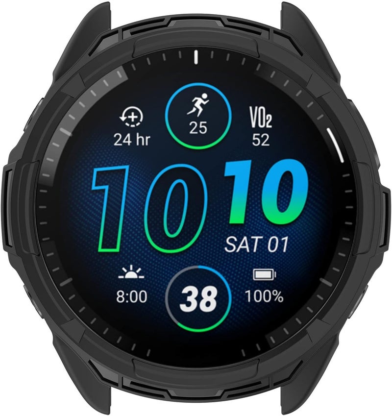 لوكيكي غطاء حماية متوافق مع Garmin Forerunner 965، غطاء حماية من TPU متوافق مع Garmin Forerunner 965 (TPU أسود) - Image 4