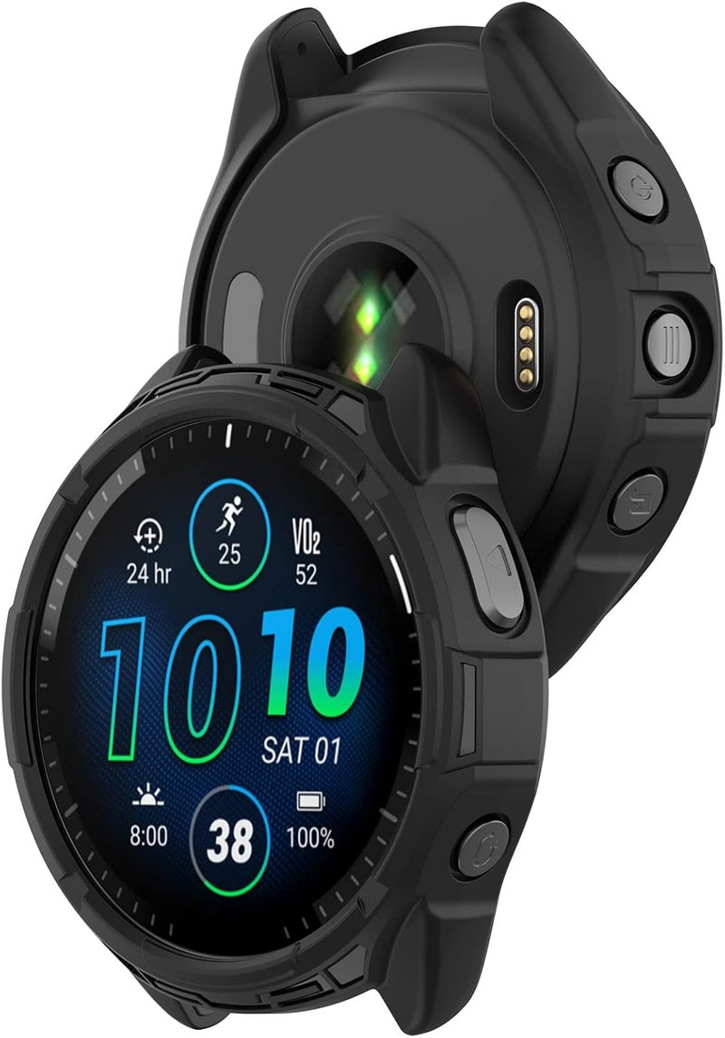 لوكيكي غطاء حماية متوافق مع Garmin Forerunner 965، غطاء حماية من TPU متوافق مع Garmin Forerunner 965 (TPU أسود) - Image 1