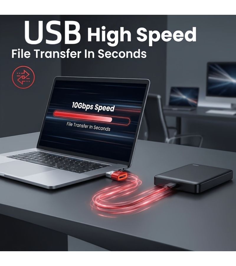Gray USB Type C To USB Adapter 10A Plug And Play With Dust Cover - Image 4
