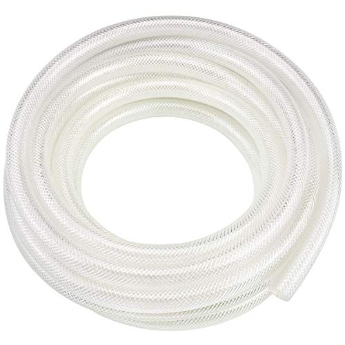Eastrans 1/2" ID x 3/4" OD - 25 Ft High Pressure Braided Clear PVC Tubing Flexible Vinyl Tube, Heavy Duty Reinforced Vinyl Hose Tubing, BPA Free and Non Toxic - Image 1