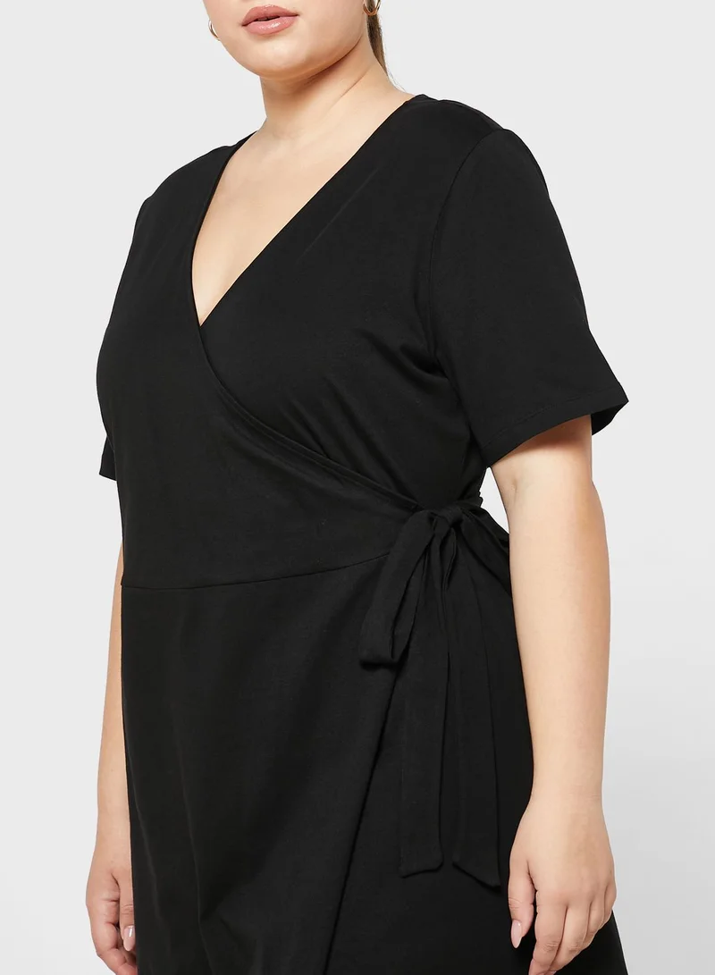 Only Carmakoma Tie Detail Wrap Dress