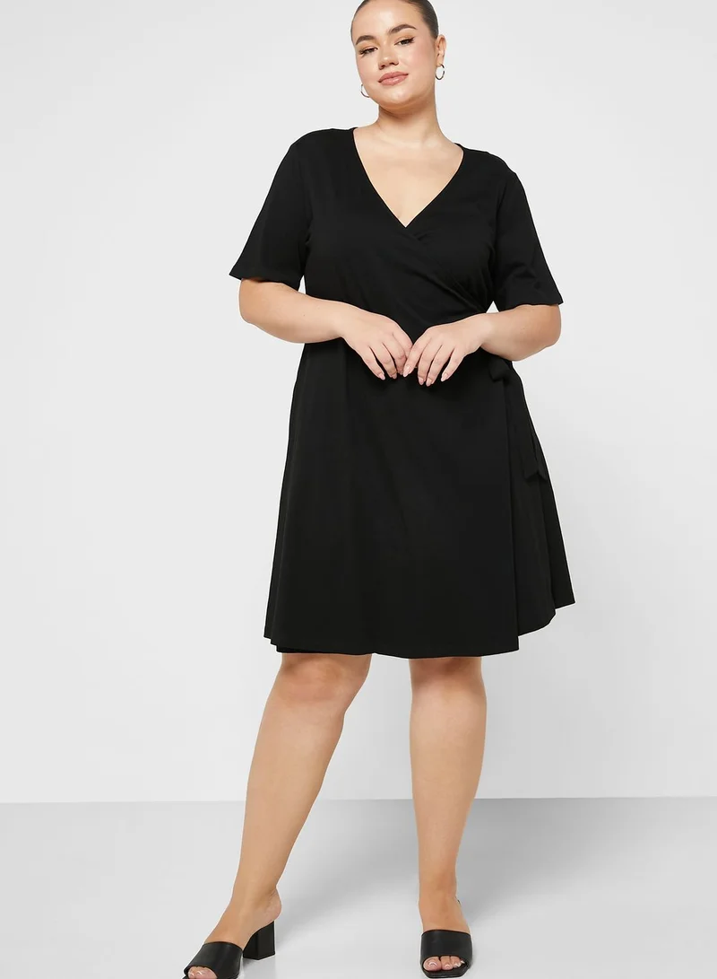 Only Carmakoma Tie Detail Wrap Dress