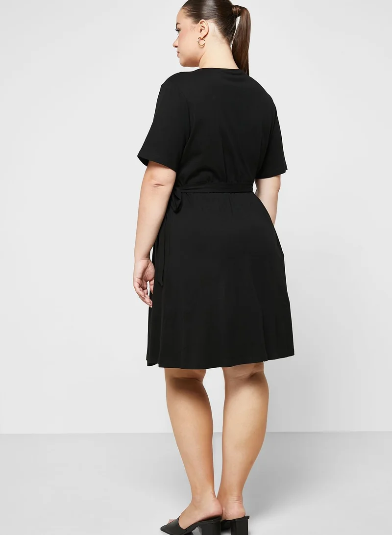 Only Carmakoma Tie Detail Wrap Dress