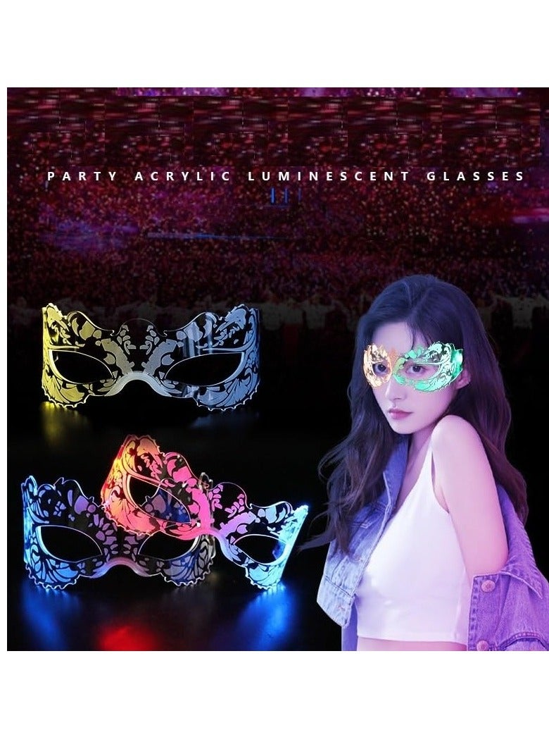 Excefore 2 قطعة من نظارات واقيات الشمس LED، نظارات فراشة مضيئة، نظارات تنكرية مضيئة، سايبربانك مستقبلية، مناسبة لمهرجان تنكرية باتي - Image 3