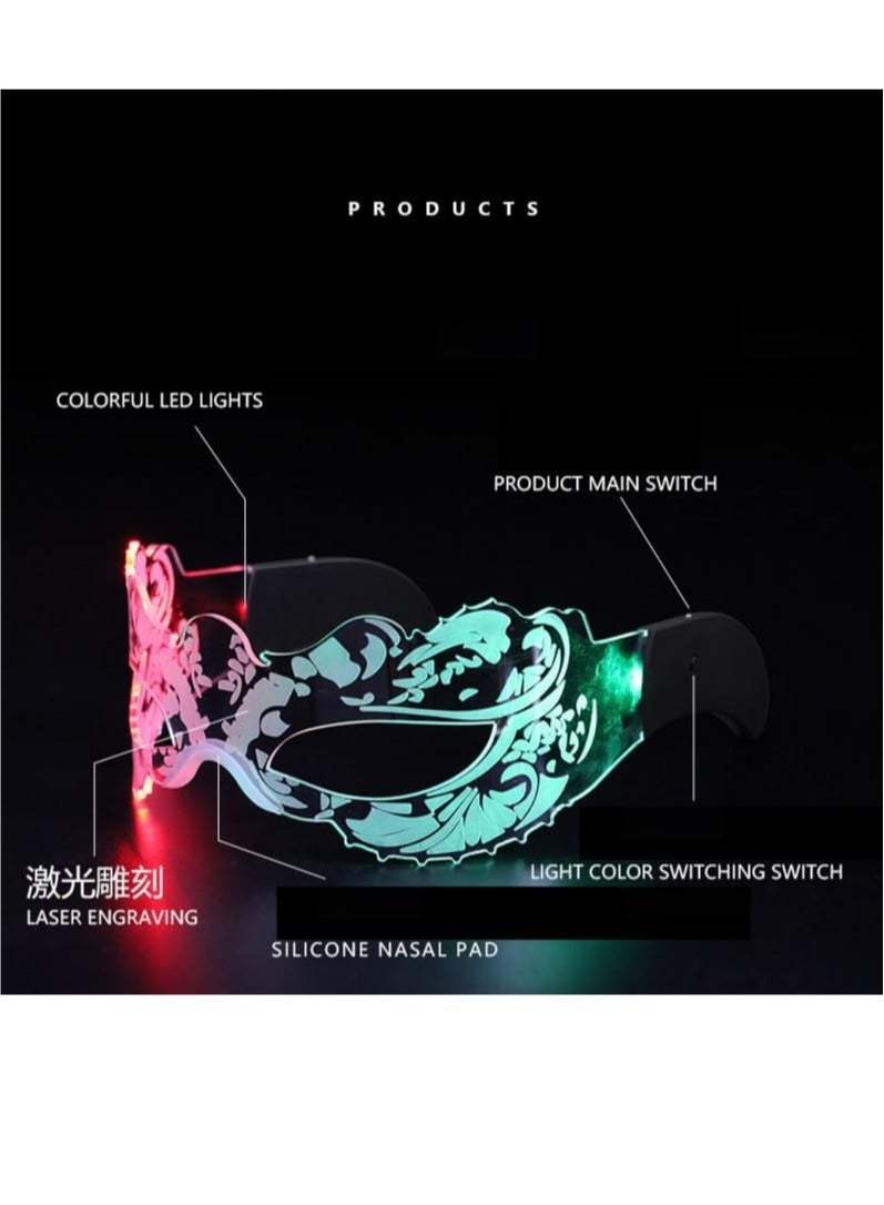 Excefore 2 قطعة من نظارات واقيات الشمس LED، نظارات فراشة مضيئة، نظارات تنكرية مضيئة، سايبربانك مستقبلية، مناسبة لمهرجان تنكرية باتي - Image 5