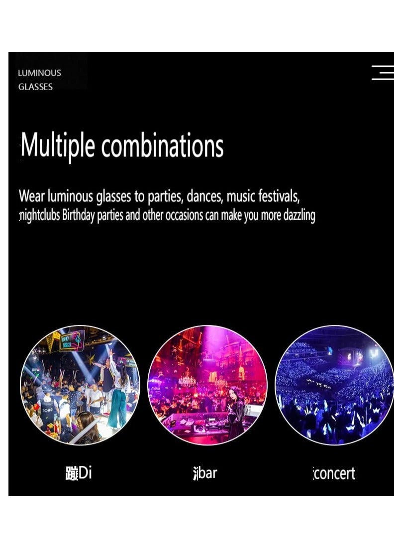 Excefore 2 قطعة من نظارات واقيات الشمس LED، نظارات فراشة مضيئة، نظارات تنكرية مضيئة، سايبربانك مستقبلية، مناسبة لمهرجان تنكرية باتي - Image 4