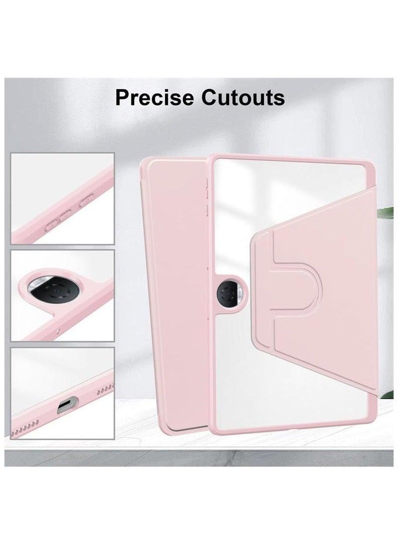 Generic - Case Compatible with Honor Pad 9 12.1 inch with Pen Holder, 360 Degree Swivel Stand Folio Flip Smart Tablet Cover Auto Sleep/Wake Tablet Case (Pink) - Image 1