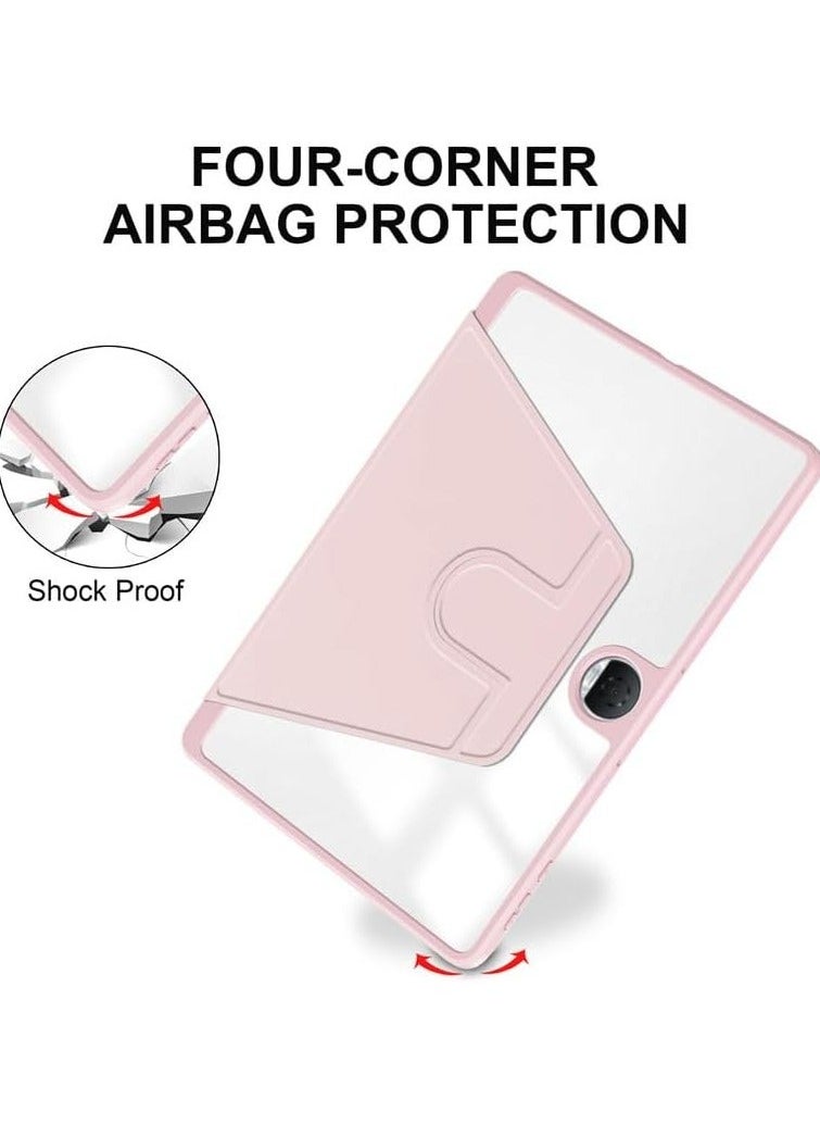 Generic - Case Compatible with Honor Pad 9 12.1 inch with Pen Holder, 360 Degree Swivel Stand Folio Flip Smart Tablet Cover Auto Sleep/Wake Tablet Case (Pink) - Image 1
