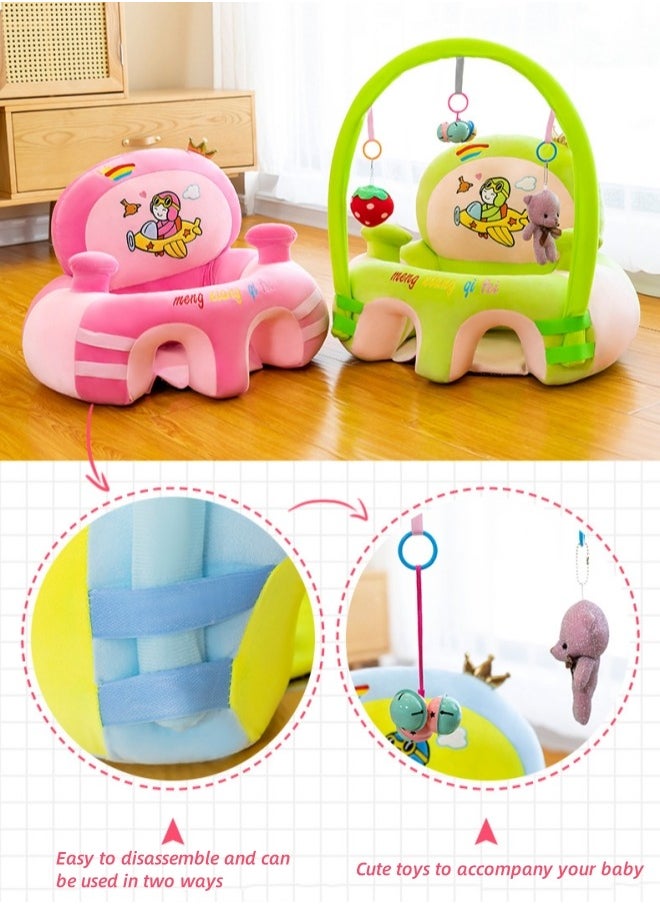 oldlaiben Baby Support Seat Sofa,Baby Support Seats For Sitting,Baby Sofa Chair For Infants,Infant Sit Up Chair,Plush Soft Animal Shaped Baby Learning To Sit Chair,With Developmental Toys(Blue)  - Image 4