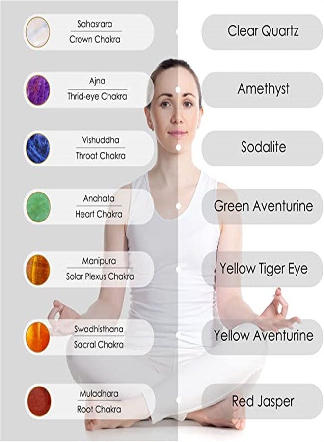 Goolsky 7 Chakra Crystal Stretch Bracelets Gemstone Yoga Braided Rope Bead for Women Girls - Image 3