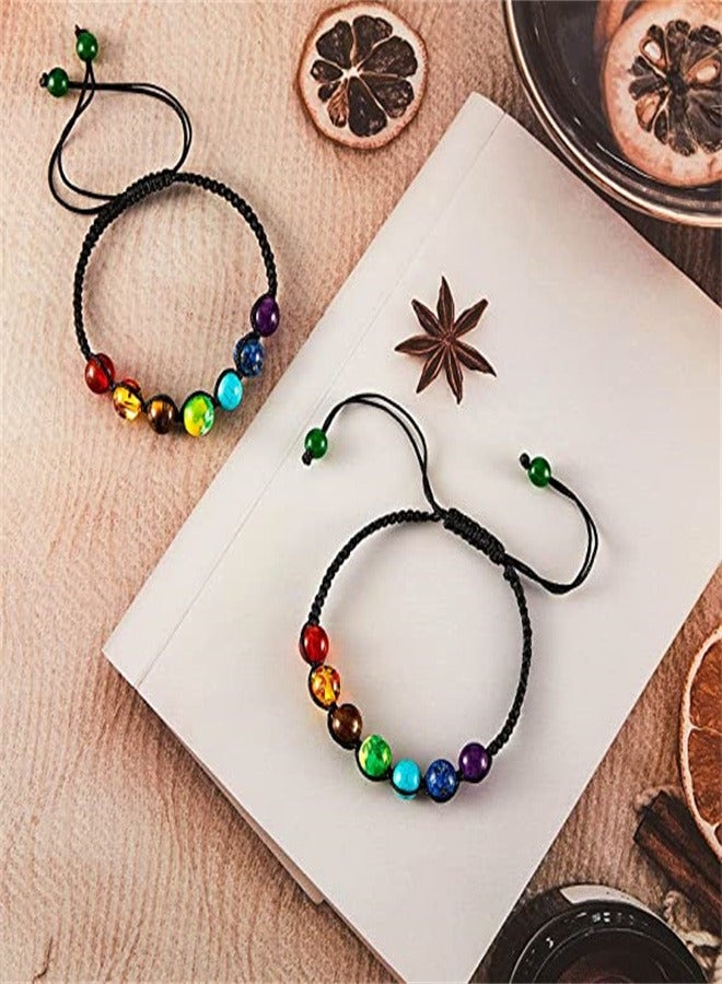 Goolsky 7 Chakra Crystal Stretch Bracelets Gemstone Yoga Braided Rope Bead for Women Girls - Image 5