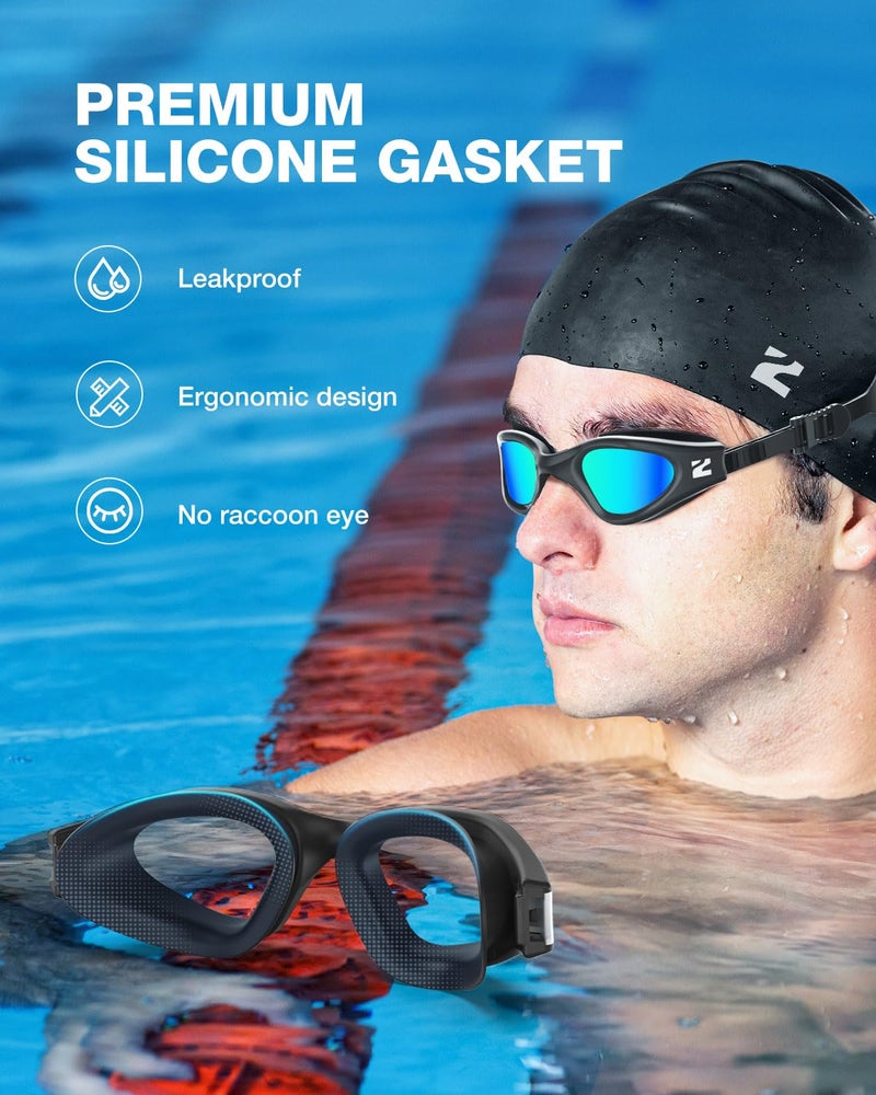 ZIONOR G1 Lite Swim Goggles with Swim Cap Comfortable Anti-fog Swimming Goggles Cap Set for Adult Men Women - Image 5