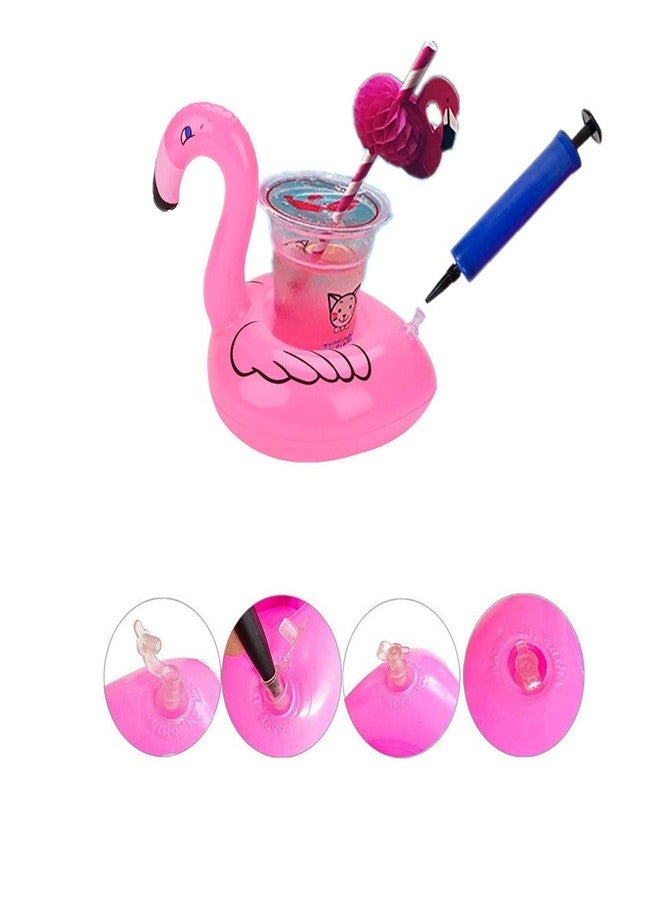 qinnsou 14 Pack Flamingo Inflatable Drink Holder Drink Pool Floats Cup Holder Floats Inflatable Floating Coasters Float Coaster for Pool Party Home Decor - Image 3