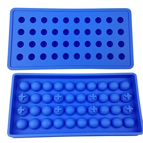 Mydio Mini Ice Ball Molds DIY Molds Tool for Candy pudding jelly milk juice Chocolate mold or Cocktails & whiskey particles (2 pack, Blue) - Image 1