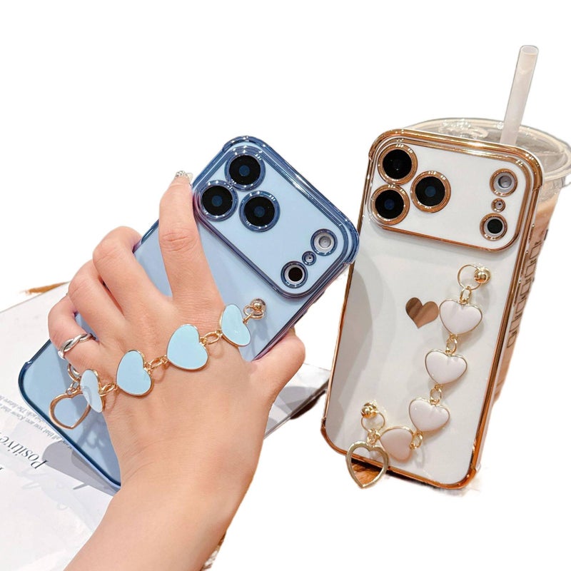 Protective Case | Desert Gold | Electroplated Heart Pattern | Resin Finish | Cover for iPhone 16 / 16 Plus / 16 Pro / 16 Pro Max - Image 4