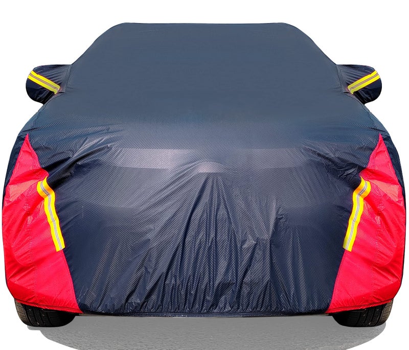 Car Cover Waterproof All Weather for Automobiles 6 Layers Outdoor Full Exterior Cover Rain Sun UV Snowproof Protection with Zipper Cotton Mirror Pocket for SUV 185190 inch