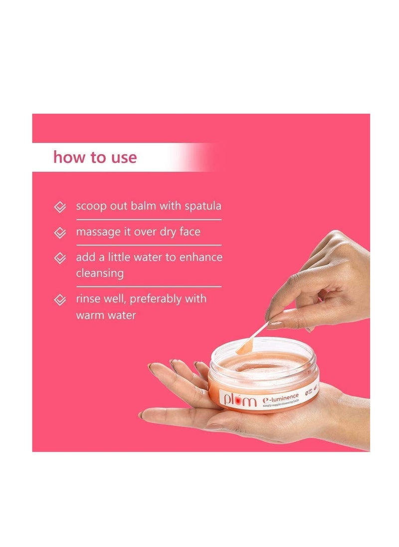 Plum - E-Luminence Simply Supple Cleansing Balm Gentle Makeup Remover Enriched with Vitamin E For Normal Dry Combination Skin 100% Vegan Cruelty - Image 1