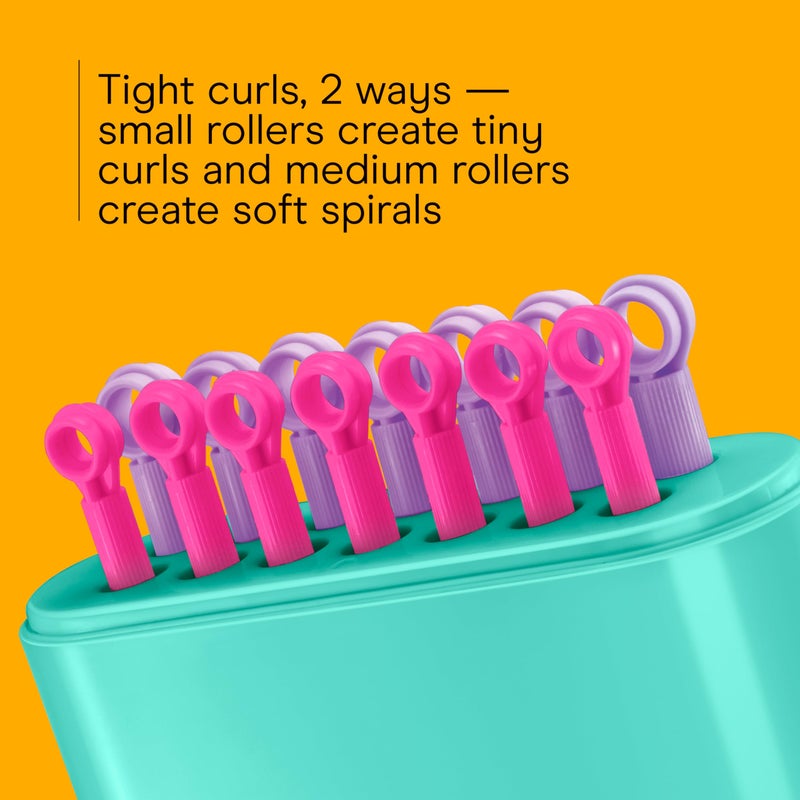 Conair Silicone Hot Rollers for Women, 14 Assorted Hot Sticks Hair Curlers with No Roller Clips Needed, 85-Second Heat-Up, For All Hair Lengths, Green - Image 3