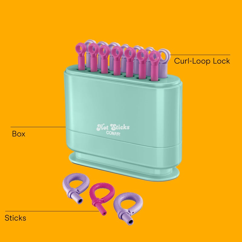 Conair Silicone Hot Rollers for Women, 14 Assorted Hot Sticks Hair Curlers with No Roller Clips Needed, 85-Second Heat-Up, For All Hair Lengths, Green - Image 2