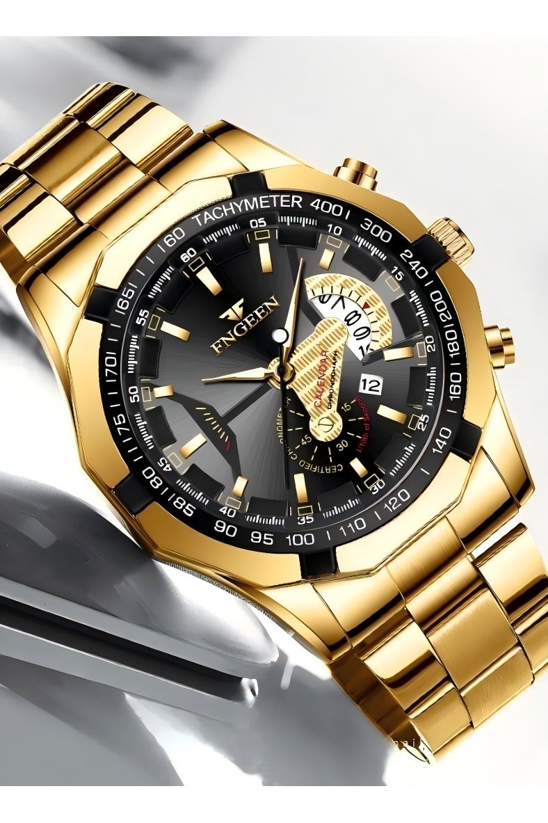 فنجين ساعة للرجال، ساعات كوارتز التجارية ساعات المعصم للرجال ساعات مضادة للماء للرجال ساعات رقمية بسيطة أنيقة - Image 4