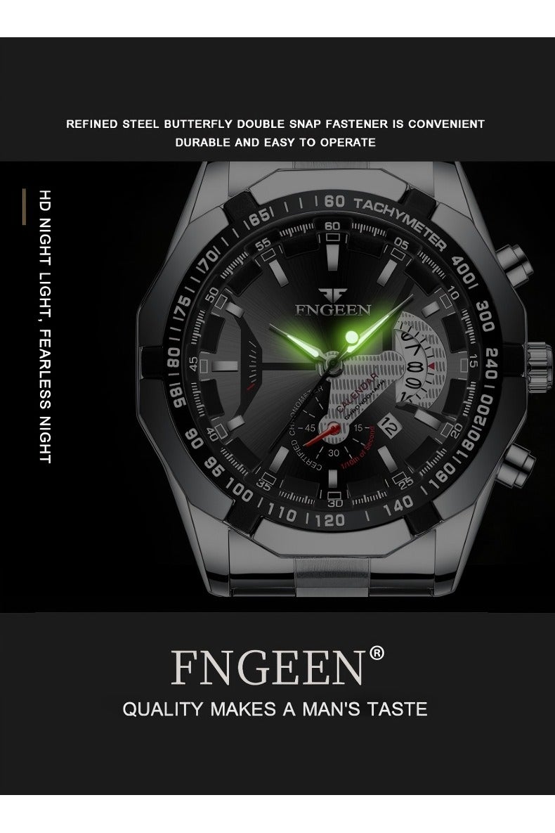 فنجين ساعة للرجال، ساعات كوارتز التجارية ساعات المعصم للرجال ساعات مضادة للماء للرجال ساعات رقمية بسيطة أنيقة - Image 5