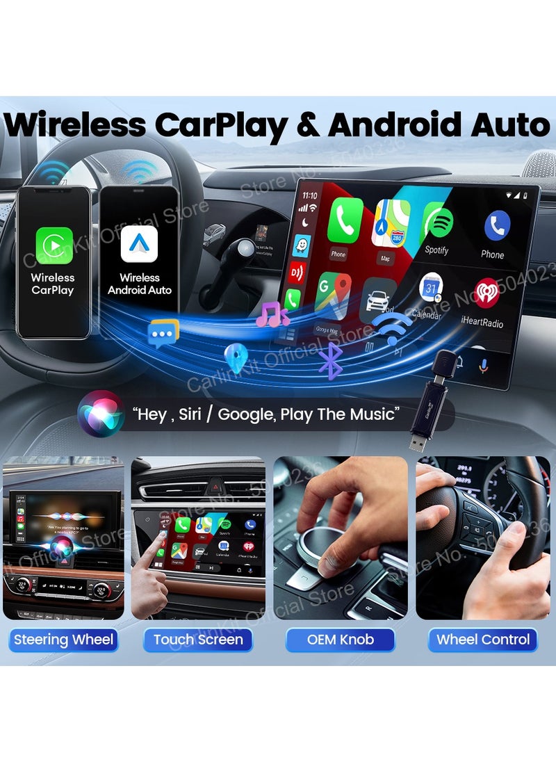 Carlinkit - MINISE Wireless CarPlay Adapter USB-A/C for iPhone Convert Wired to Wireless Carplay Fast-Connect Plug&Play FOTA - Image 1