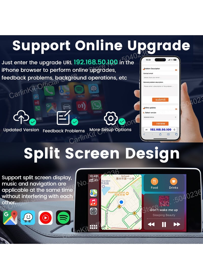 Carlinkit - MINISE Wireless CarPlay Adapter USB-A/C for iPhone Convert Wired to Wireless Carplay Fast-Connect Plug&Play FOTA - Image 1