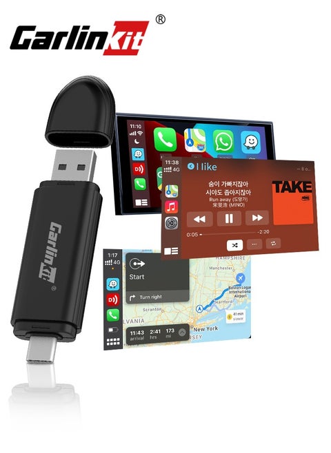 CarlinKit MINISE Wireless CarPlay Adapter USB-A/C for iPhone Convert Wired to Wireless Carplay Fast-Connect Plug&Play FOTA