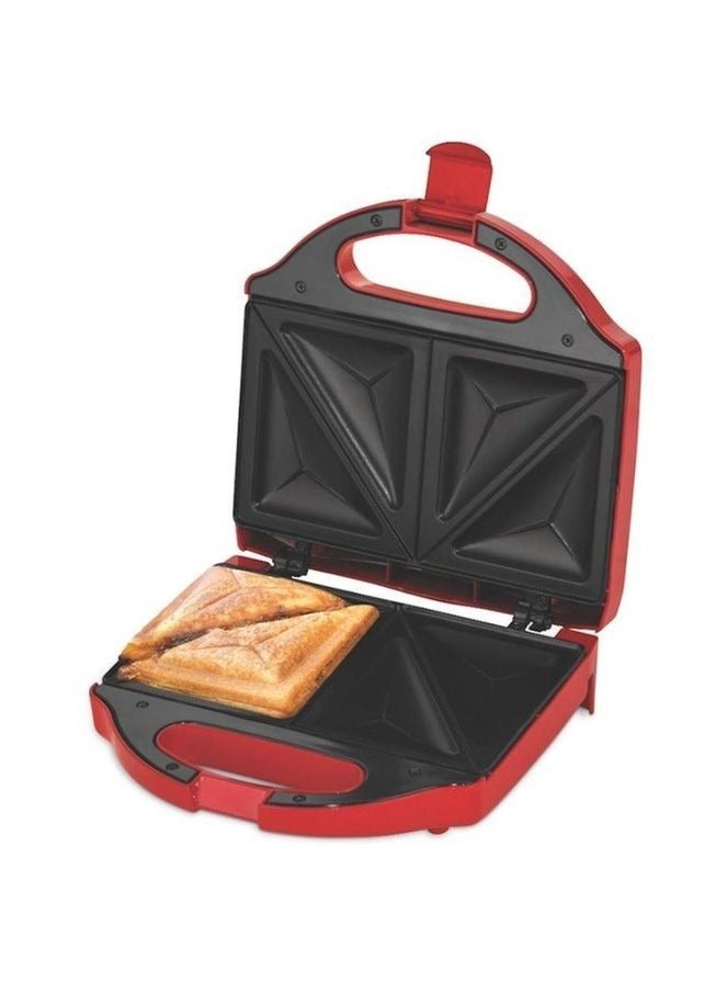 DSP Sandwich Maker Toaster 750W 2pcs Fixed Triangle Plates Non-Stick Coating With Indicator Light, Non-Slip Feet Stand Upright For Storage And Space Saving KC1003 Color Wine