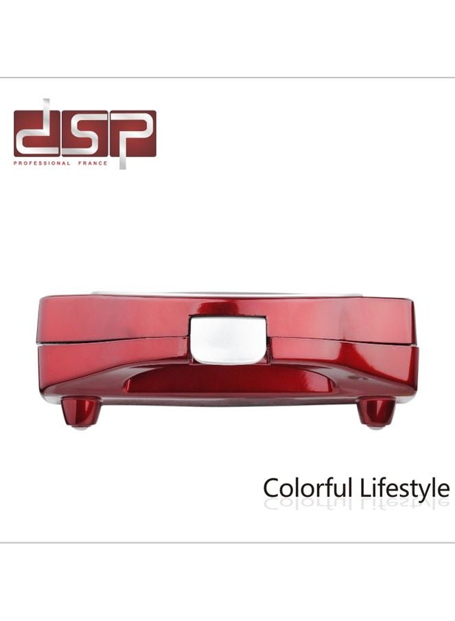DSP Sandwich Maker Toaster 750W 2pcs Fixed Triangle Plates Non-Stick Coating With Indicator Light, Non-Slip Feet Stand Upright For Storage And Space Saving KC1003 Color Wine
